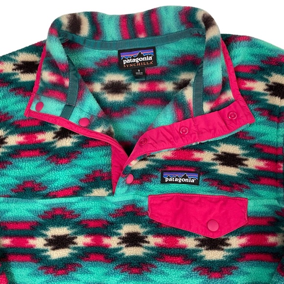 Patagonia Aztec Boho Synchilla Fleece Snap T Pullover Small - Picture 11 of 15